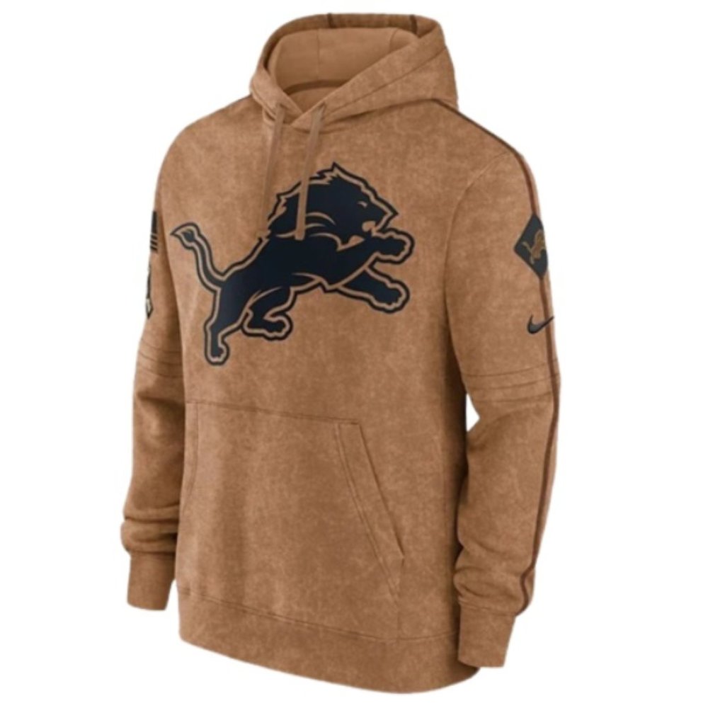 NWT Men's Nike Brown Detroit Lions 2023 Salute To Service Club Pullover Hoodie